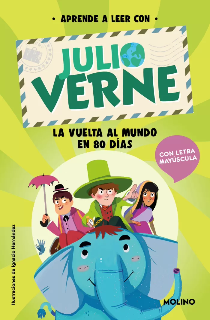 APRENDE A LEER CON VERNE - LA VUELTA AL MUNDO EN 80 DÍAS. EN LETRA  MAYÚSCULA PARA APRENDER A LEER (LIBROS PARA NIÑOS A PART. VERNE,  JULIO;GREEN, SHIA. Libro en papel. 9788427237407