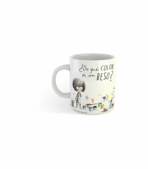 TAZA MINIMONI DE QUE COLOR ES UN BESO
