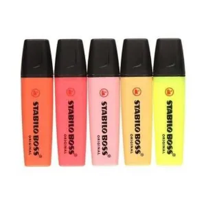 ESTUCHE 5 MARCADORES FLUOR. STABILO BOSS ARTY PASTEL FRIOS
