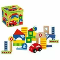 CONSTRUCCION FORMAS GEOMETRICAS PACK 25 PZS. MADERA