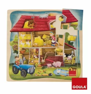 PUZZLE DE MADERA GRANJA - 9 PIEZAS