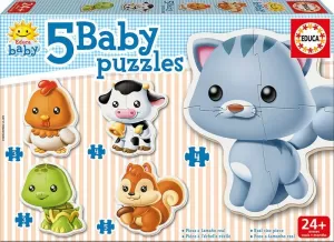 5 BABY PUZZLES ANIMALES