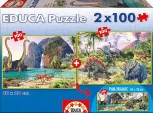 PUZZLES DINO WORLD 2 X 100 PZAS.