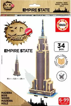 EMPIRE STATE - MINI 3D MONUMENT PUZZLE - MADERA