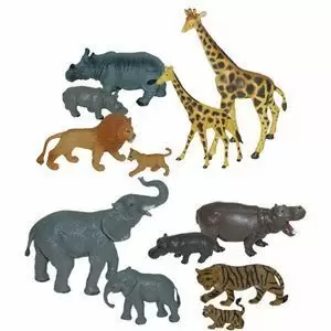 ANIMALES SALVAJES CON BEBES BOTE 12 FIGURAS