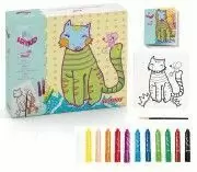 ART KID CAT FRIEND PINTA TU CUADRO CON CERAS KIT DE MANUALIDADES COMPLETO