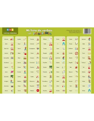 LAMINA MI LISTA DE VERBOS CON PICTOGRAMAS A3 LAMINA MI LISTA DE VERBOS CON PICTOGRAMAS A3