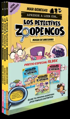 PACK APRENDE A LEER CON... LOS DETECTIVES ZOOPENCOS! 4, 5 Y 6: EN LETRA MAYÚSCUL