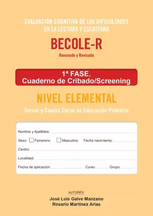 BECOLE-R. CUADERNO DE CRIBADO ELEMENTAL