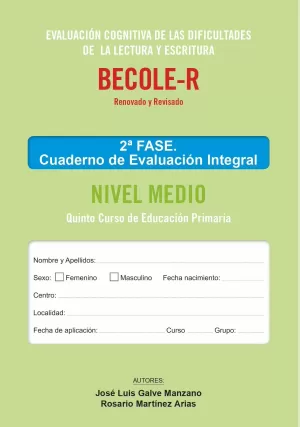 BECOLE-R. CUADERNO DE EVALUACIÓN INTEGRAL MEDIO