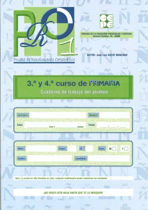 PRO 1. CUADERNO 3º Y 4º DE EDUCACIÓN PRIMARIA