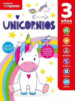 CUADERNO TEMATICO LUMINISCENTE 3 AÑOS UNICORNIOS