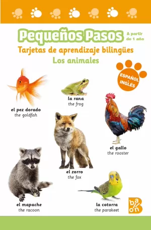 PEQUEÑOS PASOS -TARJETAS DE APRENDIZAJE BILINGÜES - LOS ANIMALES