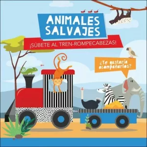 ANIMALES SALVAJES LIBRO + TREN ROMPECABEZAS