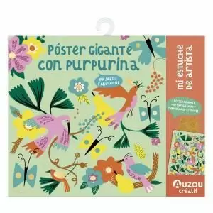 POSTER GIGANTE CON PURPURINA PAJAROS FABULOSO